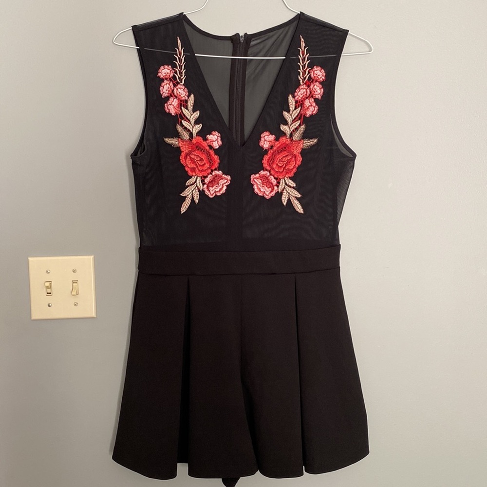 Sheer floral romper!